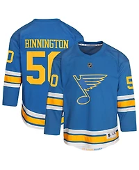 Outerstuff Big Boys and Girls Jordan Binnington Blue St. Louis Blues Home Replica Player Jersey