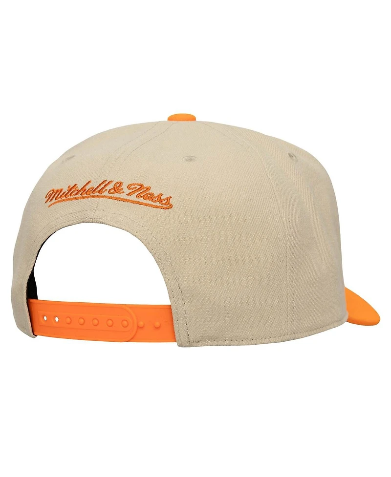 Mitchell & Ness Men's Cream/Orange Houston Dynamo Fc Upside Down Pro Pinch Snapback Hat