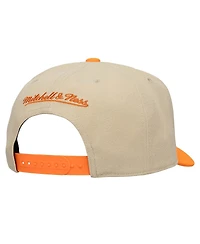 Mitchell & Ness Men's Cream/Orange Houston Dynamo Fc Upside Down Pro Pinch Snapback Hat