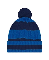 New Era Women's Midnight Blue Los Angeles Rams 2025 Rivalries Collection Braided Cuffed Pom with Knit Hat