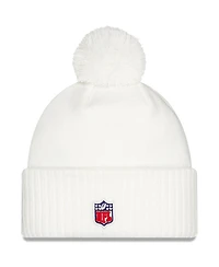 New Era Big Boys and Girls White Buffalo Bills 2025 Rivalries Collection Sideline Cuffed Pom with Knit Hat