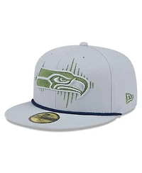 New Era Men's Wolf Gray Seattle Seahawks 2025 Rivalries Collection Sideline Rope 59FIFTY Fitted Hat