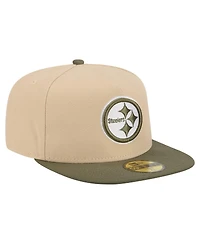 New Era Men's Beige/Olive Pittsburgh Steelers Color Pack A-Frame 59FIFTY Fitted Hat