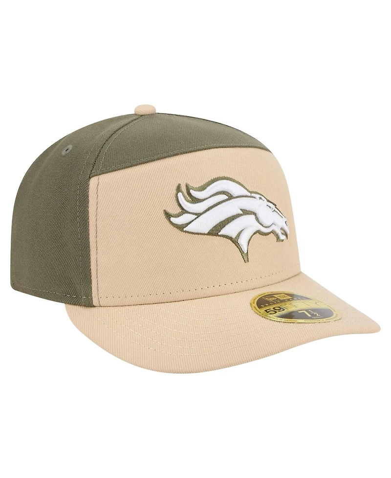 New Era Men's Light Beige/Olive Denver Broncos Color Pack Split Panel 59FIFTY Fitted Hat