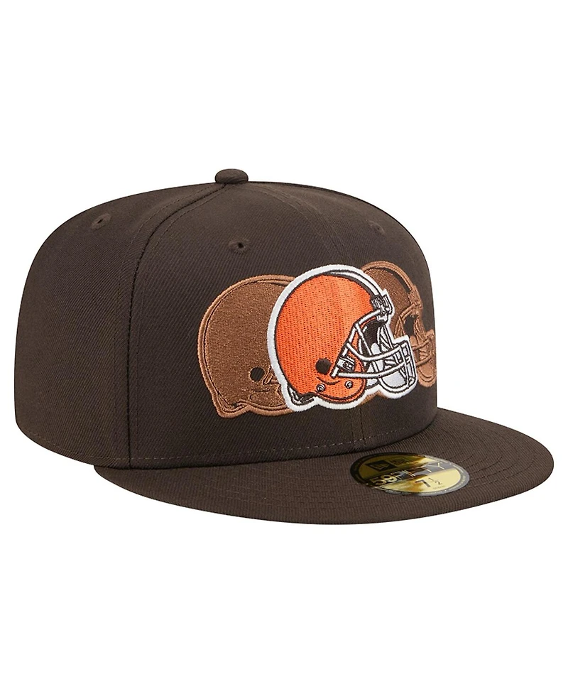 New Era Men's Brown Cleveland Browns Tri-Hit 59FIFTY Fitted Hat
