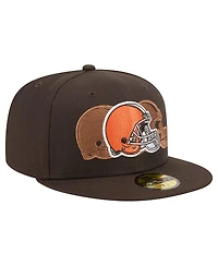 New Era Men's Brown Cleveland Browns Tri-Hit 59FIFTY Fitted Hat