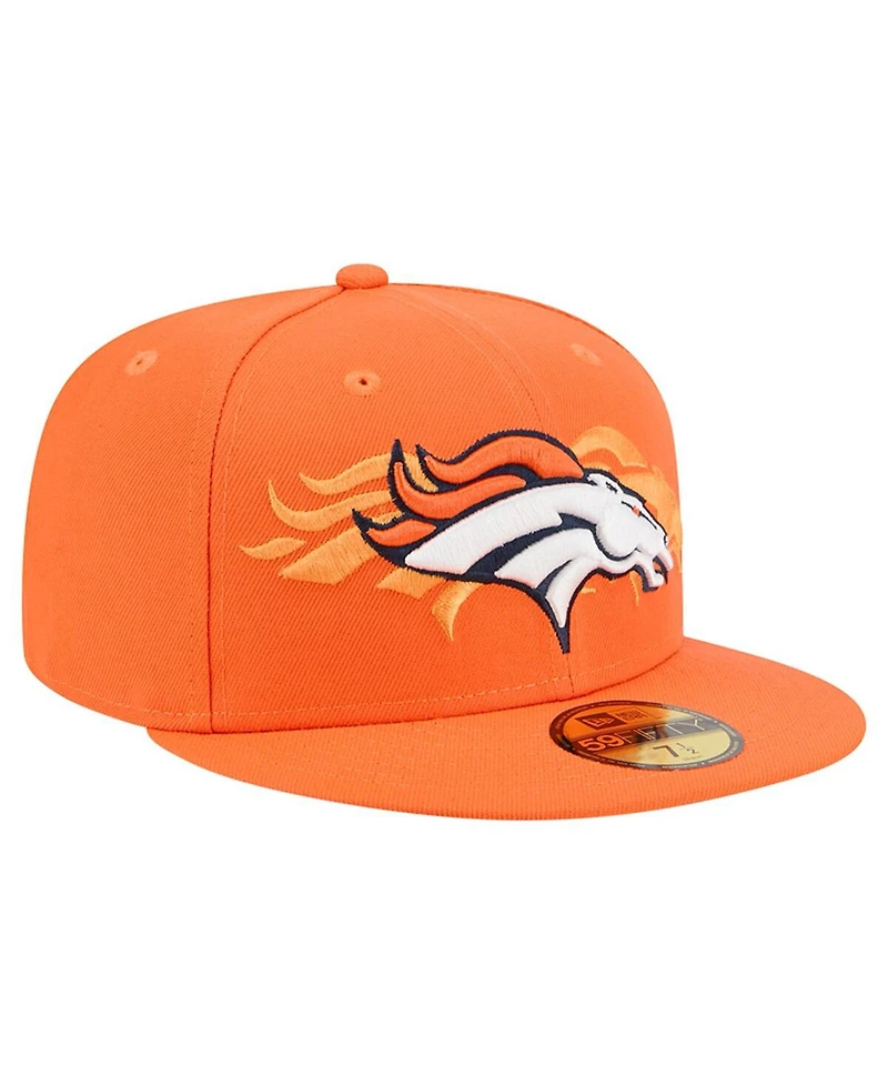 New Era Men's Orange Denver Broncos Tri-Hit 59FIFTY Fitted Hat