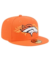 New Era Men's Orange Denver Broncos Tri-Hit 59FIFTY Fitted Hat