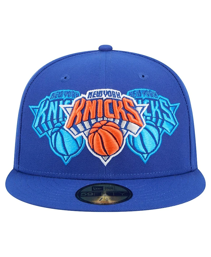 New Era Men's Blue New York Knicks Tri-Hit 59Fifty Fitted Hat