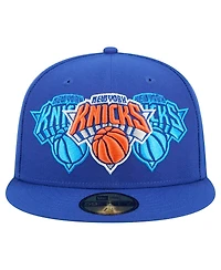 New Era Men's Blue New York Knicks Tri-Hit 59Fifty Fitted Hat