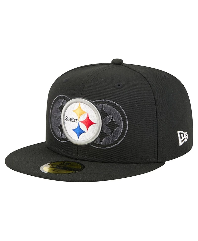 New Era Men's Black Pittsburgh Steelers Tri-Hit 59FIFTY Fitted Hat