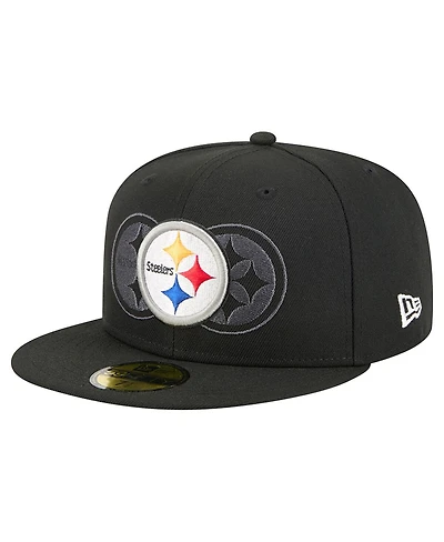 New Era Men's Black Pittsburgh Steelers Tri-Hit 59FIFTY Fitted Hat