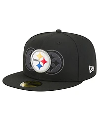 New Era Men's Black Pittsburgh Steelers Tri-Hit 59FIFTY Fitted Hat