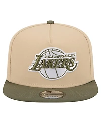 New Era Men's Khaki/Olive Los Angeles Lakers Color Pack Two-Tone A-Frame 9FIFTY Snapback Hat