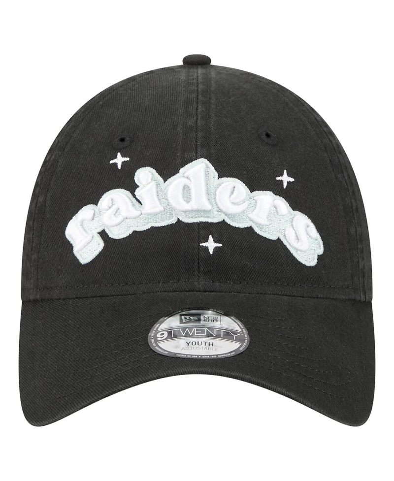New Era Big Girls Black Las Vegas Raiders Cheer 9TWENTY Adjustable Hat
