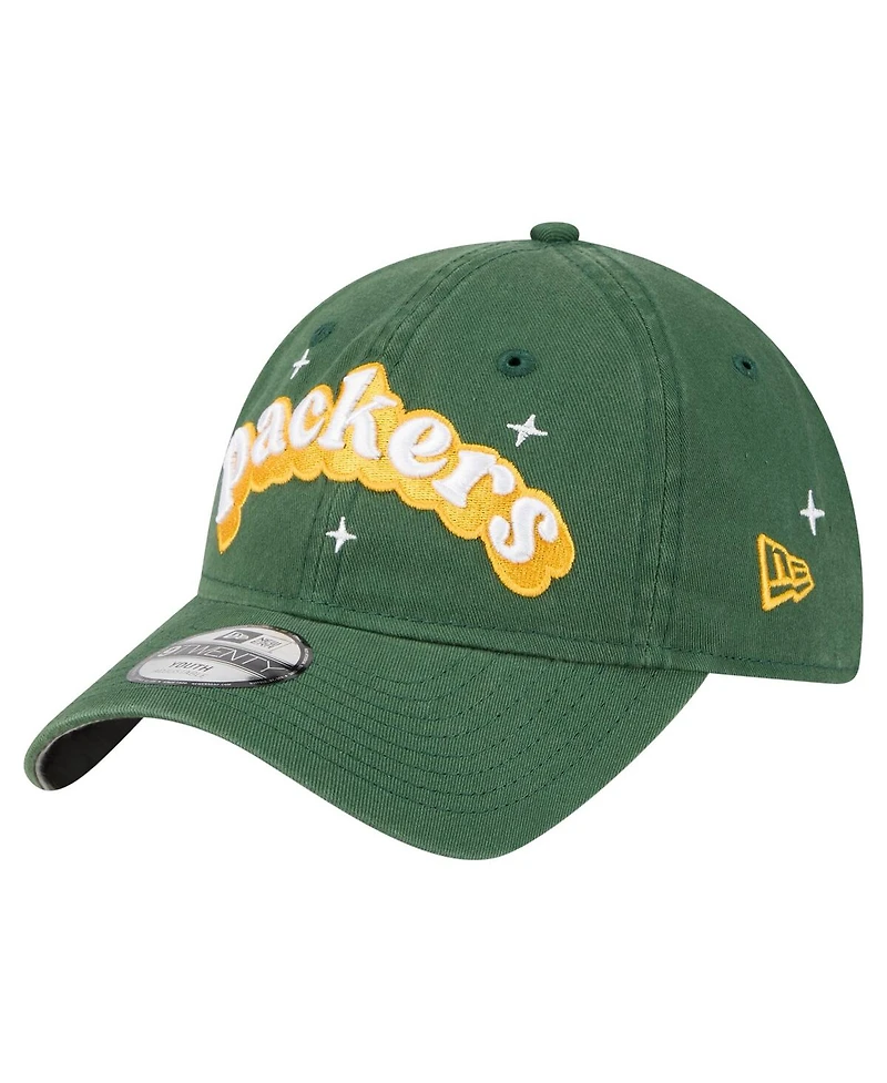 New Era Big Girls Green Green Bay Packers Cheer 9TWENTY Adjustable Hat