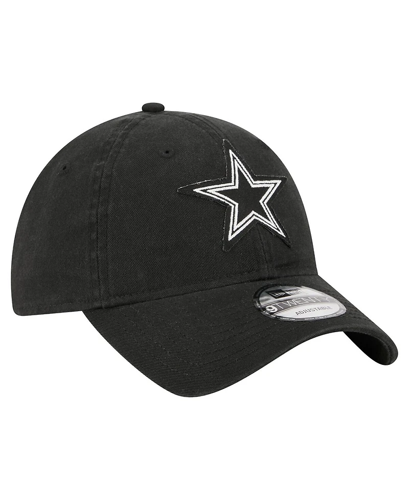 New Era Men's Black Dallas Cowboys Stamp 9TWENTY Adjustable Hat