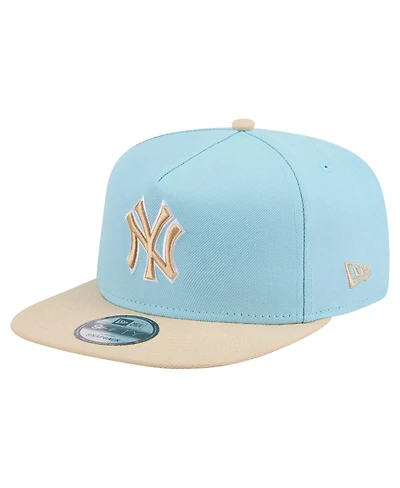New Era Men's Light Blue/Light Beige New York Yankees Color Pack A-Frame 9FIFTY Snapback Hat