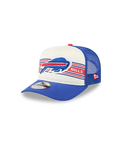 New Era Men's Cream/Royal Buffalo Bills Banner A-Frame 9FIFTY Trucker Snapback Hat