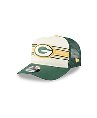 New Era Men's Cream/Green Green Bay Packers Banner A-Frame 9FIFTY Trucker Snapback Hat