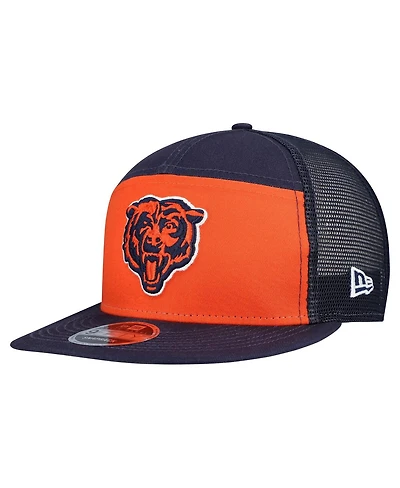 New Era Men's Orange/Navy Chicago Bears Outdoor Split Panel 9FIFTY Snapback Hat