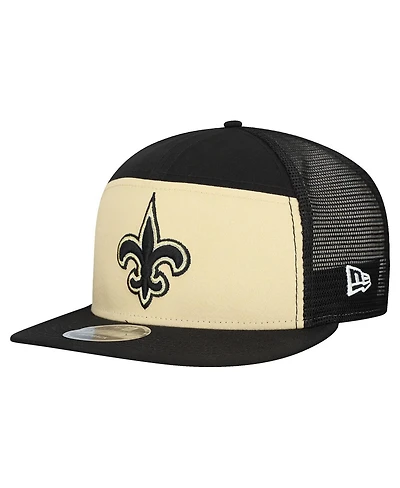 New Era Men's Gold/Black New Orleans Saints Outdoor Split Panel 9FIFTY Snapback Hat