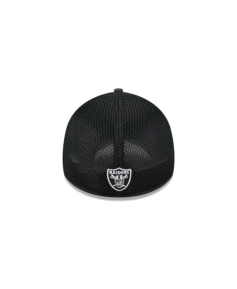 New Era Men's Black Las Vegas Raiders Outline 39THIRTY Flex Hat