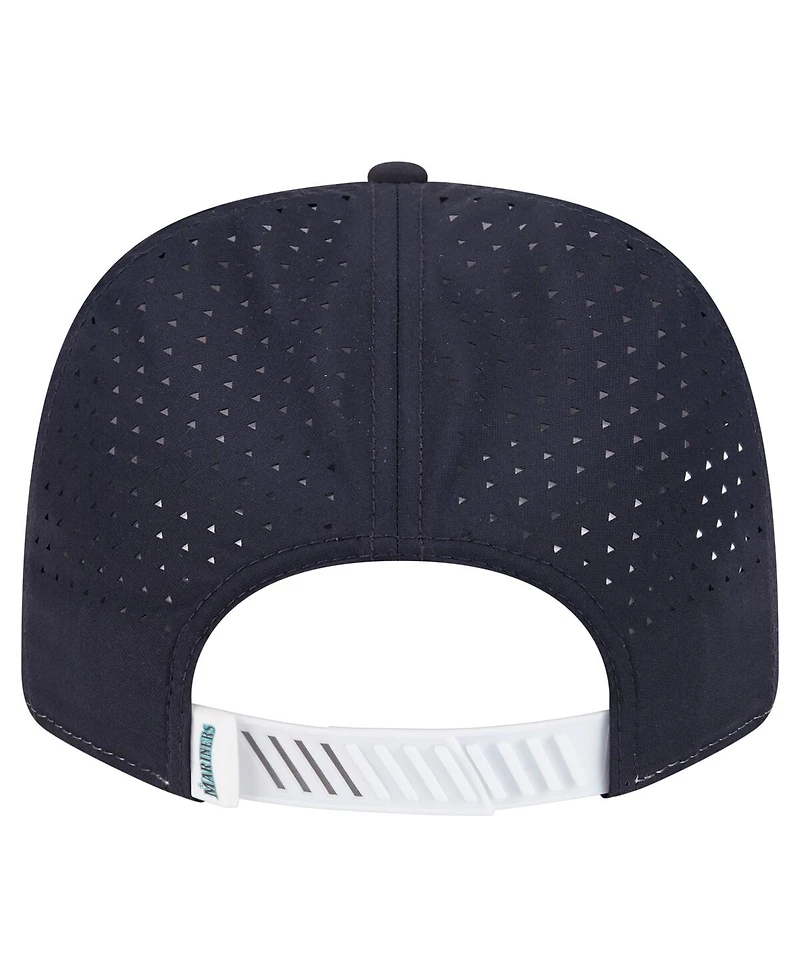 New Era Men's White/Navy Seattle Mariners Established Patch 9SEVENTY Adjustable Hat
