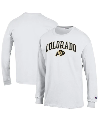 Champion Men's White Colorado Buffaloes Arch Over Logo Long Sleeve T-Shirt