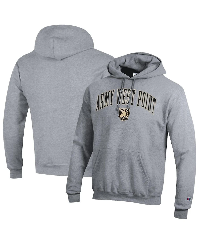 Champion Men's Heather Gray Army Black Knights Basic Arch Fleece Pullover Hoodie