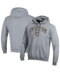 Champion Men's Heather Gray Army Black Knights Basic Arch Fleece Pullover Hoodie