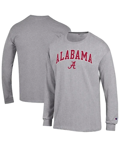 Champion Men's Heather Gray Alabama Crimson Tide Arch Over Logo Long Sleeve T-Shirt