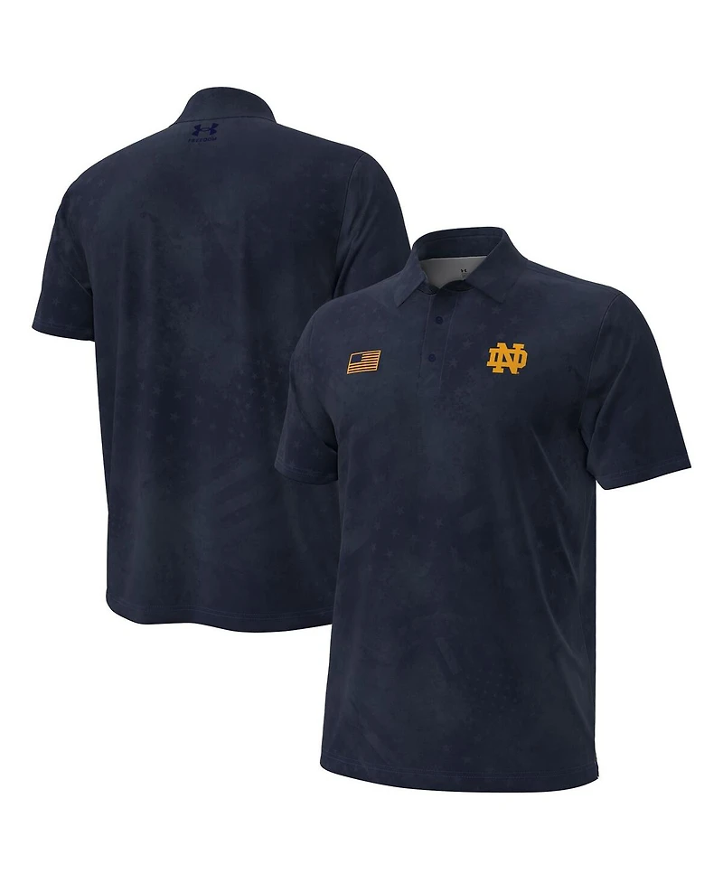Under Armour Men's Navy Notre Dame Fighting Irish Freedom Collection ArmourFuse Polo Shirt