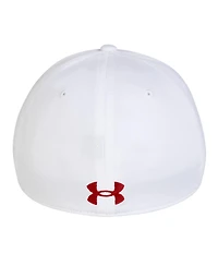 Under Armour Men's White Wisconsin Badgers Sideline Blitzing Accent Flex Hat