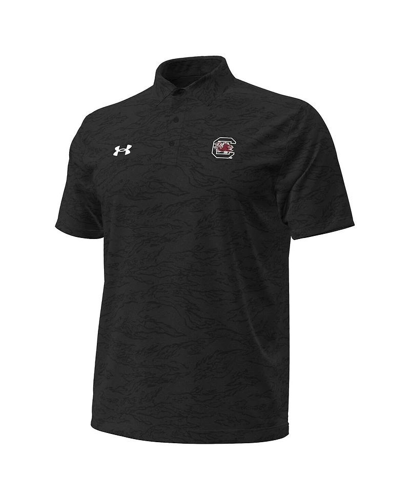 Under Armour Men's Black South Carolina Gamecocks Drive Camo Jacquard Polo Shirt