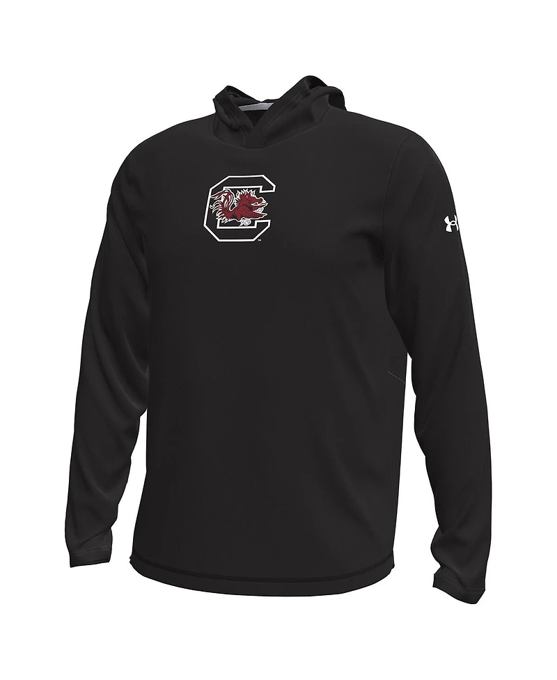 Under Armour Men's Black South Carolina Gamecocks Sideline Knockout Long-Sleeve Hooded T-Shirt