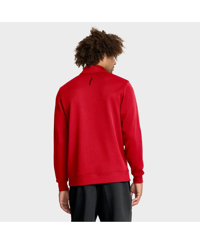 Nike Men's Scarlet Ohio State Buckeyes 2025 Coaches Premium Dri-fit Half-Zip Pullover Hoodie