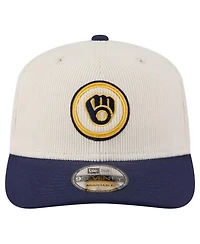 New Era Men's Cream/Navy Milwaukee Brewers Loyal 9SEVENTY Adjustable Hat