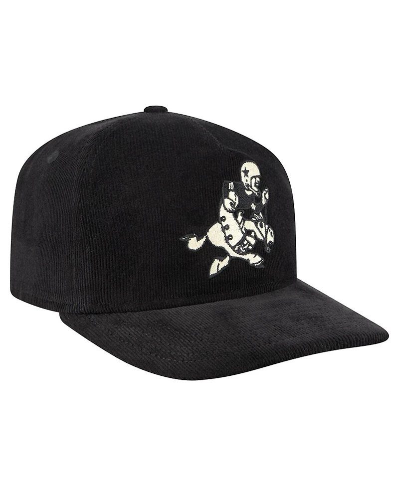 New Era Men's Black Dallas Cowboys Retro Joe Nostalgic Corduroy Golfer Adjustable Hat