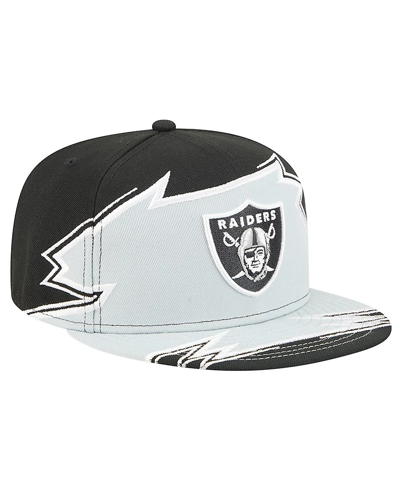 New Era Men's Black/Gray Las Vegas Raiders Break 59FIFTY Fitted Hat