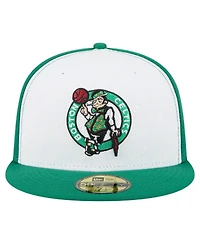 New Era Men's White/Kelly Green Boston Celtics Repeat 59Fifty Fitted Hat