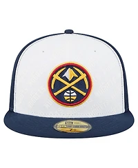 New Era Men's White/Navy Denver Nuggets Repeat 59Fifty Fitted Hat