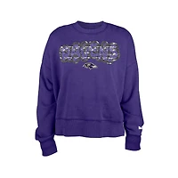 New Era Girl's Purple Baltimore Ravens Flip Sequin Sweatshirt