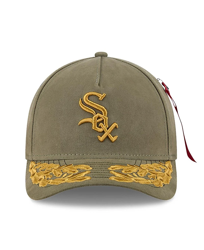 New Era Men's Olive Chicago White Sox A-Frame 9FORTY Adjustable Hat