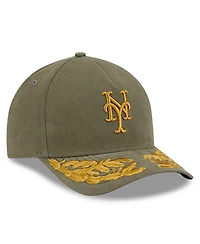 New Era Men's Olive New York Mets A-Frame 9FORTY Adjustable Hat
