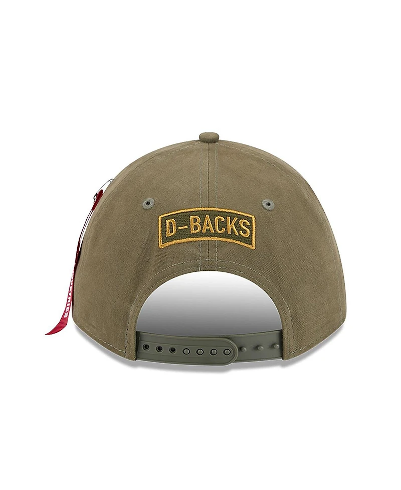 New Era Men's Olive Arizona Diamondbacks A-Frame 9FORTY Adjustable Hat