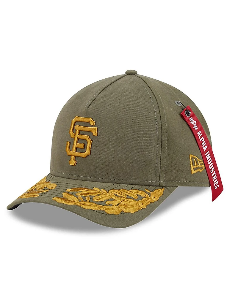 New Era Men's Olive San Francisco Giants A-Frame 9FORTY Adjustable Hat