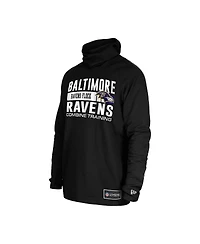 New Era Men's Black Baltimore Ravens Functional Fandom Balaclava Helmet Stripe Tri-Blend Hoodie