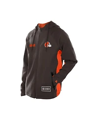 New Era Men's Brown Cleveland Browns Combine Authentic Raglan Scuba Full-Zip Hoodie