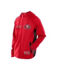 New Era Men's Scarlet San Francisco 49ers Combine Authentic Raglan Scuba Full-Zip Hoodie